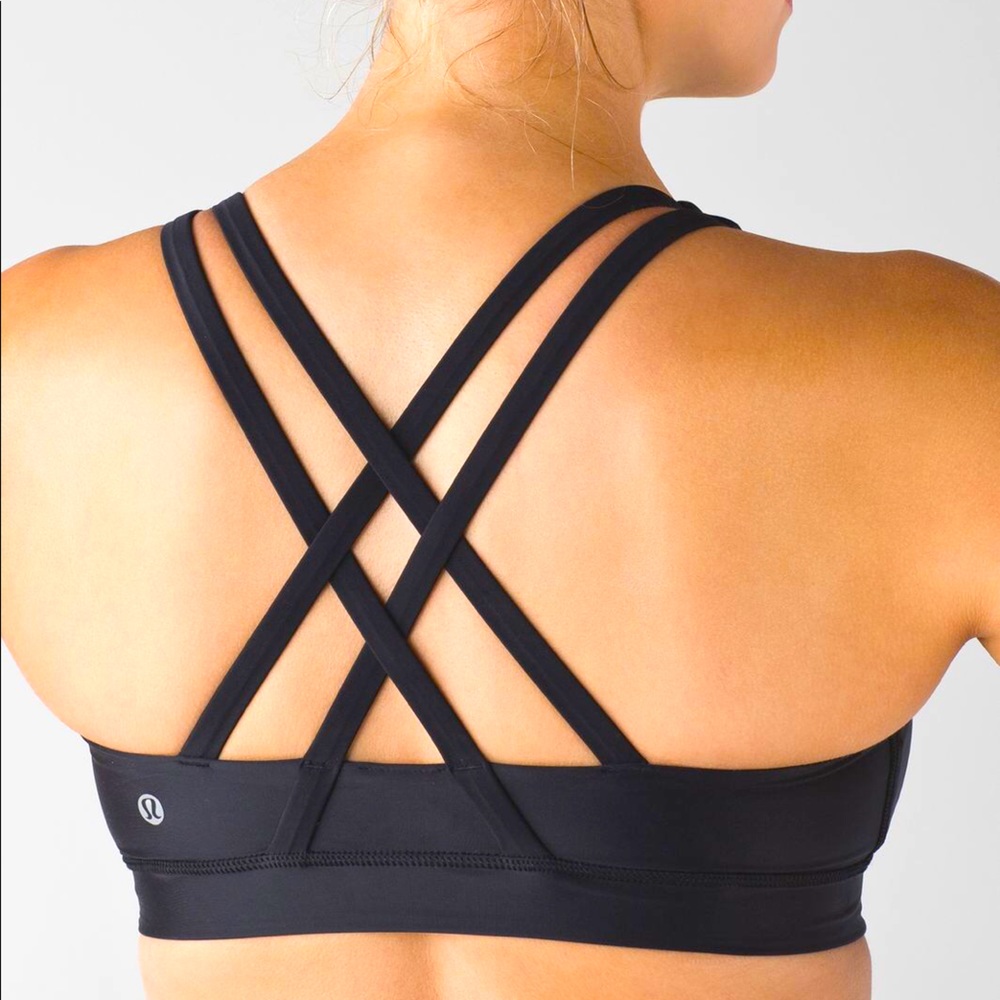 Lululemon Energy sports bra in black, size 6